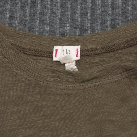 T La Sleeveless Top Olive Green Small USA Made - Picture 4 of 4